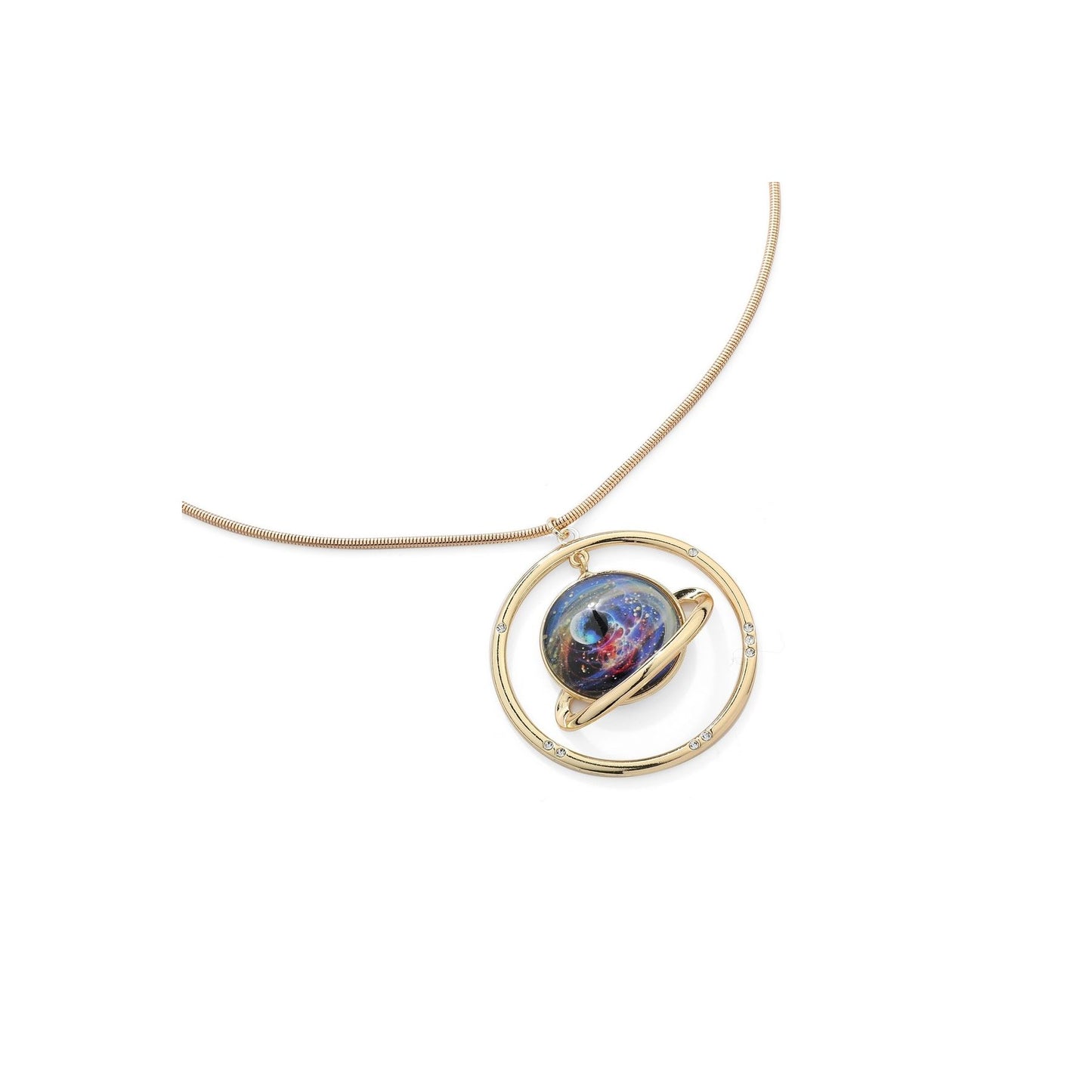 Galaxy Pendent on Adjustable Length Necklace in Yellow Gold - from Frinkle