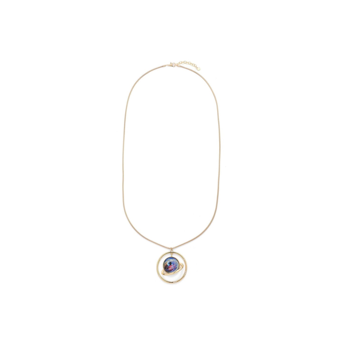 Galaxy Pendent on Adjustable Length Necklace in Yellow Gold - from Frinkle