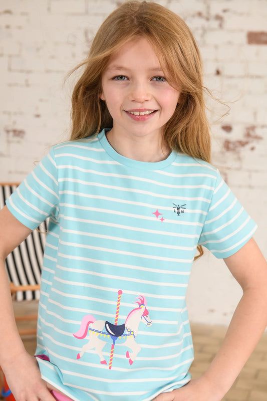 Lighthouse Causeway Kids T-Shirt - Carousel Horse