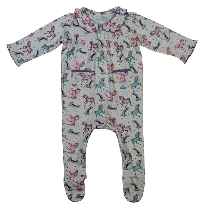 Powell Craft Unicorn Frill Collar Baby Jumpsuit UN17