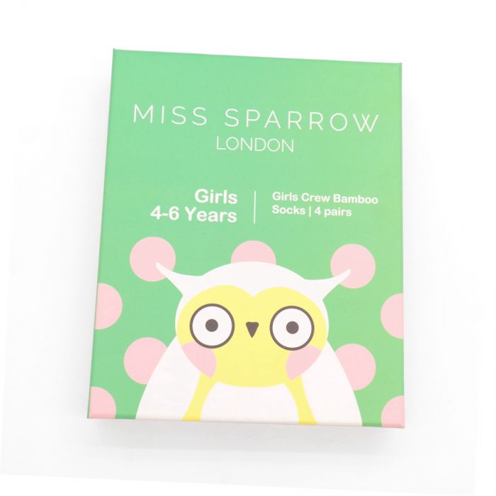 Miss Sparrow  Girls 4-6 Years Crew Bamboo Socks Gift Box