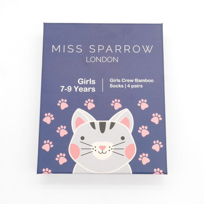 Miss Sparrow  Girls 7-9 Years Crew Bamboo Socks Gift Box