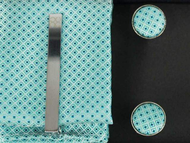 Cavani Turquoise Dimond Tie Set in Gift Box