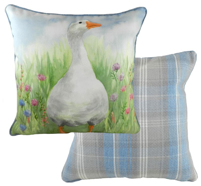 Evans Lichfield Piped Country Manor Goose Cushion
