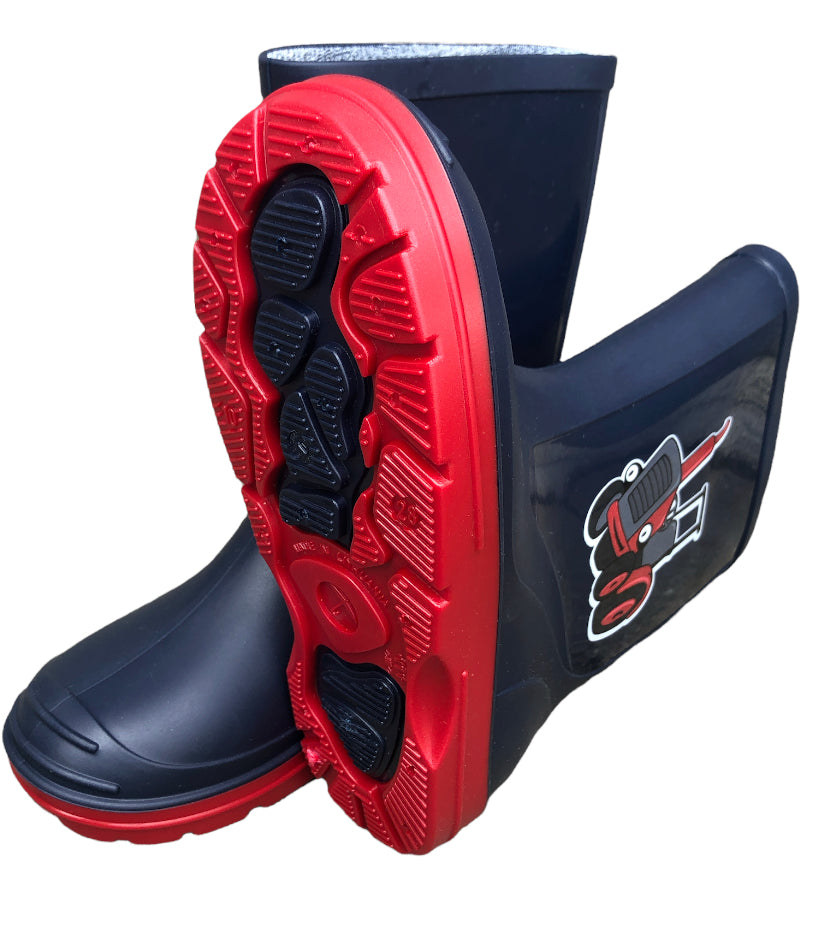 Bluestack Toddler / Kids Red Tractor Navy & Red PVC Wellingtons /  Wellies