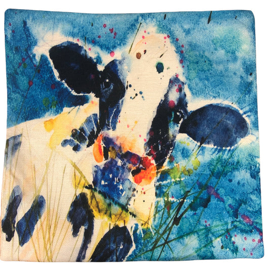 Funky Abstract Cow Cushion
