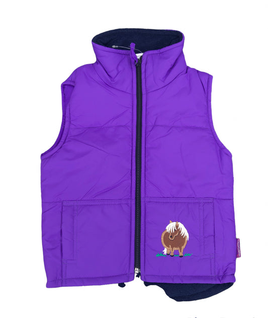 Girls' Pony Bodywarmer in Dark purple