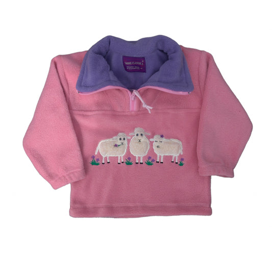 Girls' Sheep Fleece in baby Pink