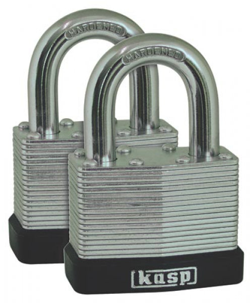 KASP HIGH SECURITY LAMINATED STEEL PADLOCK  - Twin Pack - K13040D2