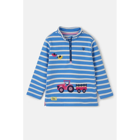 Lighthouse Girls Marina Stripe & Tractor Sweatshirt