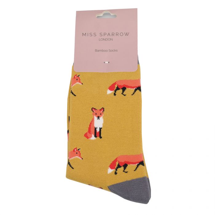 Miss Sparrow  Foxes Socks Yellow