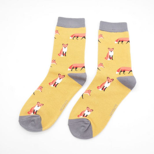 Miss Sparrow  Foxes Socks Yellow