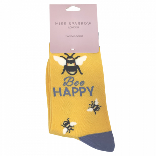 Miss Sparrow  Bee Happy Socks Yellow