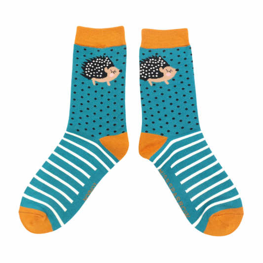 Miss Sparrow  Little Hedgehogs Socks Turquoise
